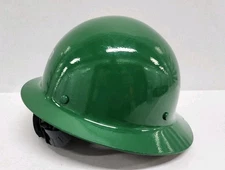 Green MSA Full Brim Hard Hat - Carbon Fiber & Adjustable
