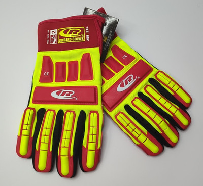Ringers Gloves 259 Impact Resistant Gloves, Yellow And Red 2XL Tpr Protection