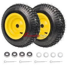 2pcs 16x6.5-8 4Ply Tubeless Turf Tire & Wheel Lawn Mower ,3/4" or 5/8" Bearing
