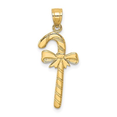 10k Gelbgold massiv poliert Zuckerstange Anhänger