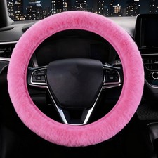 Furry Steering Wheel Cover Plush Soft Non Slip 14.5-15in Pink Furry Steering Wheel Cover Plush Soft Non Slip 14.5-15in Pink