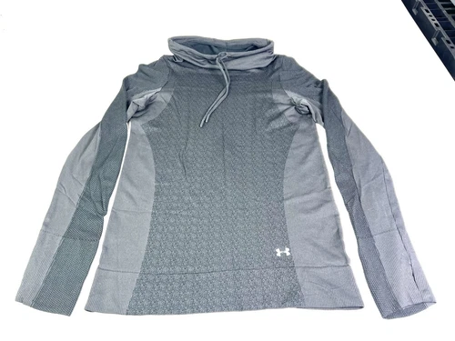 VETEMENTS Felpa con cappuccio sportiva Under Armour Heat Gear Uline grigia collo imbuto vestibilità ampia taglia M