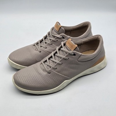ECCO Women Golf Shoes Gray Beige Leather Yak Leather Spikeless 10 / 41
