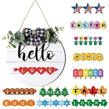 13 Pcs Interchangeable Welcome Sign for Front Door with 12 Changeable Magnetic..