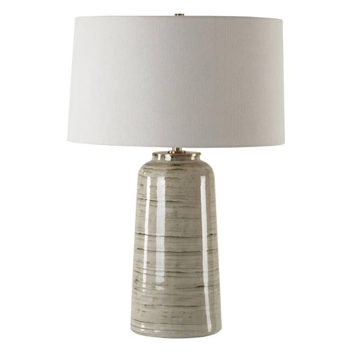 Uttermost Strata 26 1/4" High Tan Glaze Ceramic Table Lamp - Picture 4 of 7