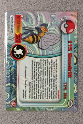 1999 beedrill pokemon card value TOPPS - #15 - TV ANIMATION EDITION M/NM If heads Beedrill 017/102 Base Set -