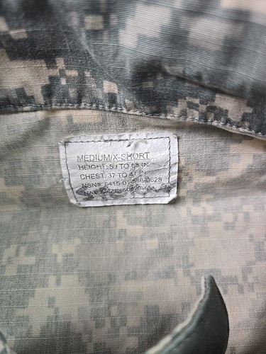 Army Shirt Adult Medium X Short Military ACU Digital Camo Combat Uniform Jacket - Picture 8 of 12