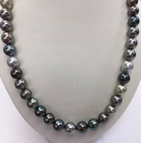 Tahitian South Sea Pearls. 9x10mm Multi Color. 14k Gold Clasp. 17" - Picture 6 of 12