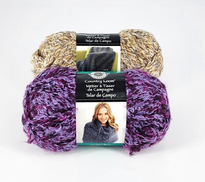 New Lot 2 Loops & Threads Country Loom Skeins Yarn 6Super Bulky #Nobility #Shale