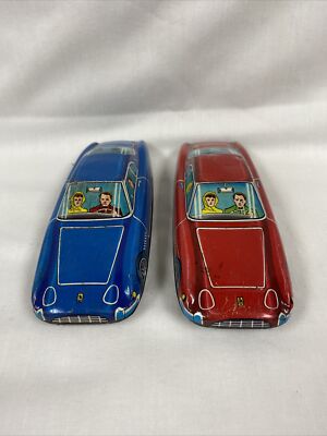 Haji Tin Litho Friction Toy Cars Pininfarina Super Fast Ferrari Lithograph (2)