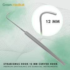 Strabismus Hook 12mm Curved Surgical Eye Instrument Ophthalmic Retina Tool