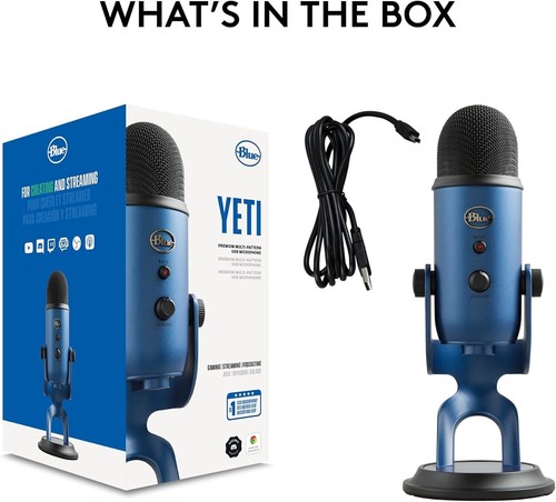 Logitech Blue Yeti USB Streaming Gaming Podcast PC Microphone - Blue - Picture 11 of 11