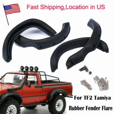 4Pcs/set Rubber Fender Flare Mud Guard For TF2 Tamiya Hilux 1/10 RC Crawler US