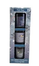 Brand New In Box Yankee Candle  1.3oz First Snow Mini Candle Gift Set 3pc Set