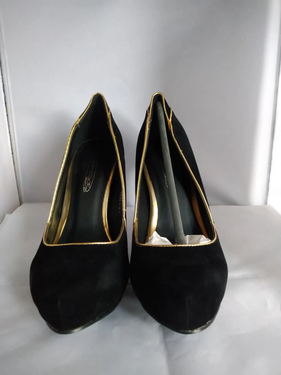 Black and hotsell gold court heels