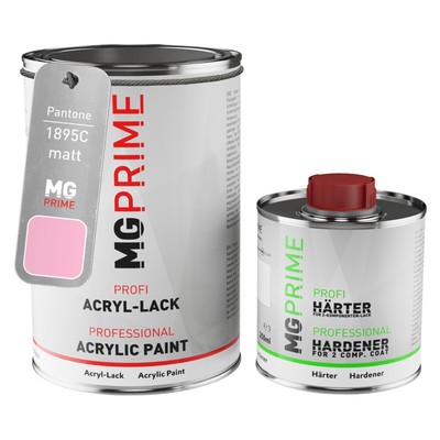 Pantone 1895C Red matt Acryl Lack 1,5 Liter 1500 ml Dose inkl. Härter