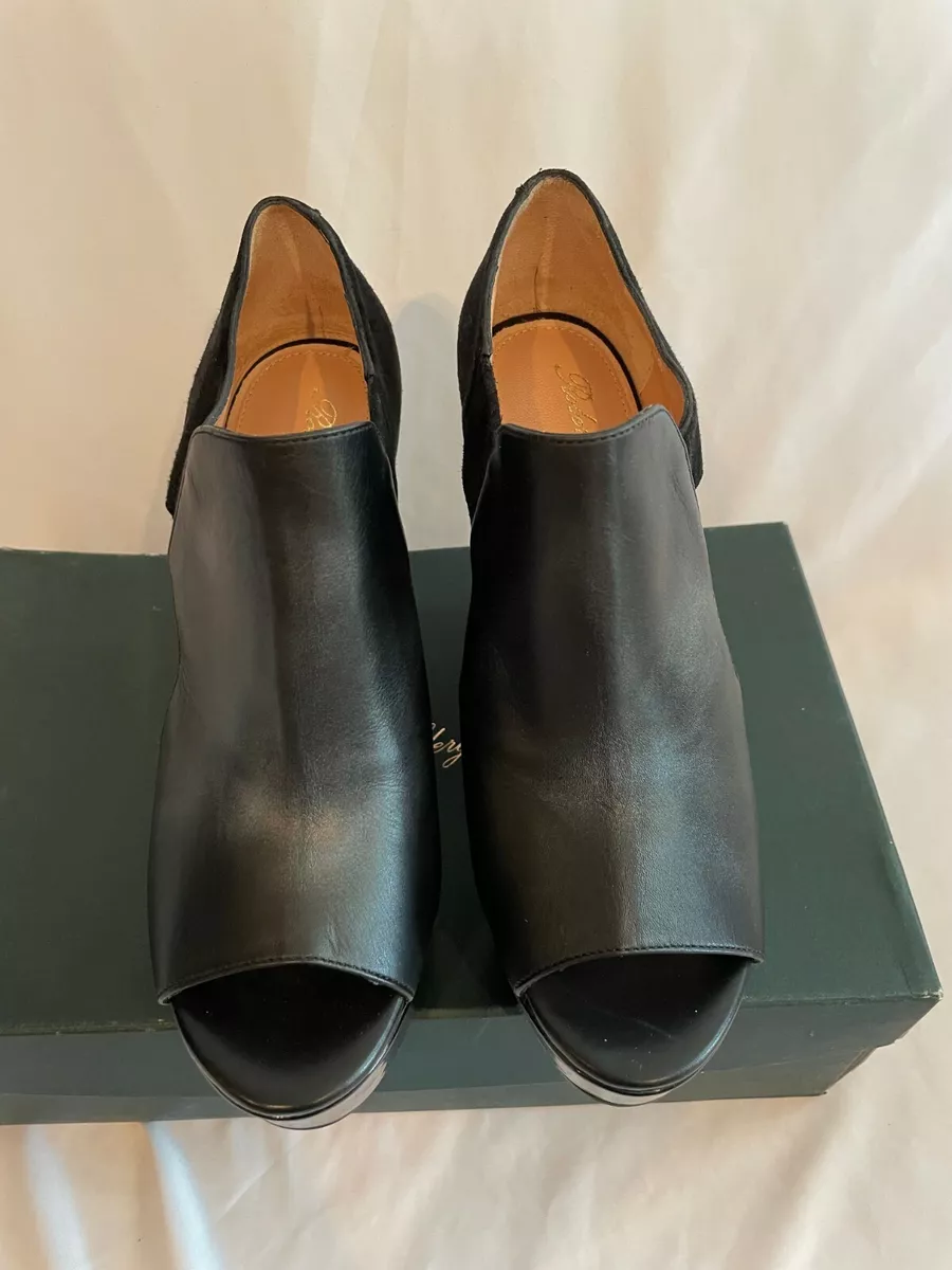 Robert Clergerie Diser Keilabsatz Sandalen NEU Gr e 8 schwarz Patent