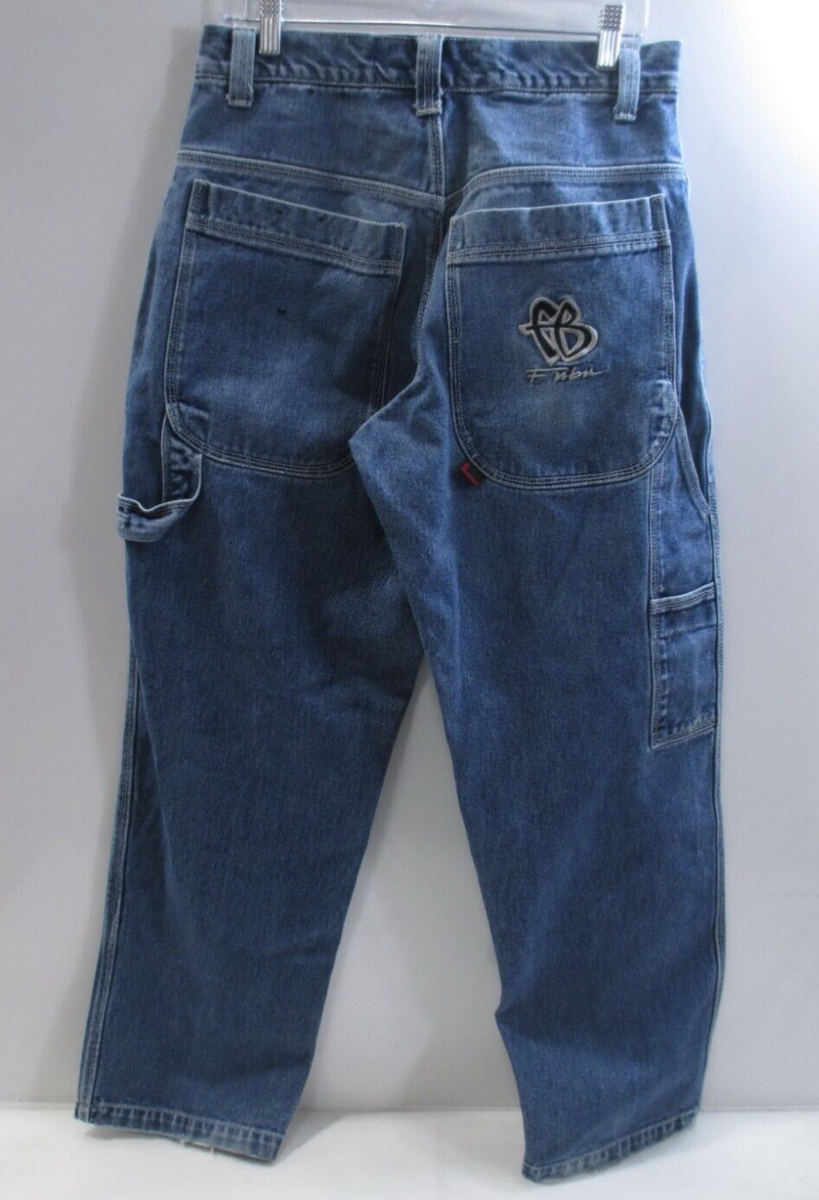 FUBU jeans, vintage baggy jeans, 90s hip hop, 1990s, skater
