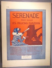 Serenade from Les Millions D'Arlequin Sheet Music 1911 R. Drigo