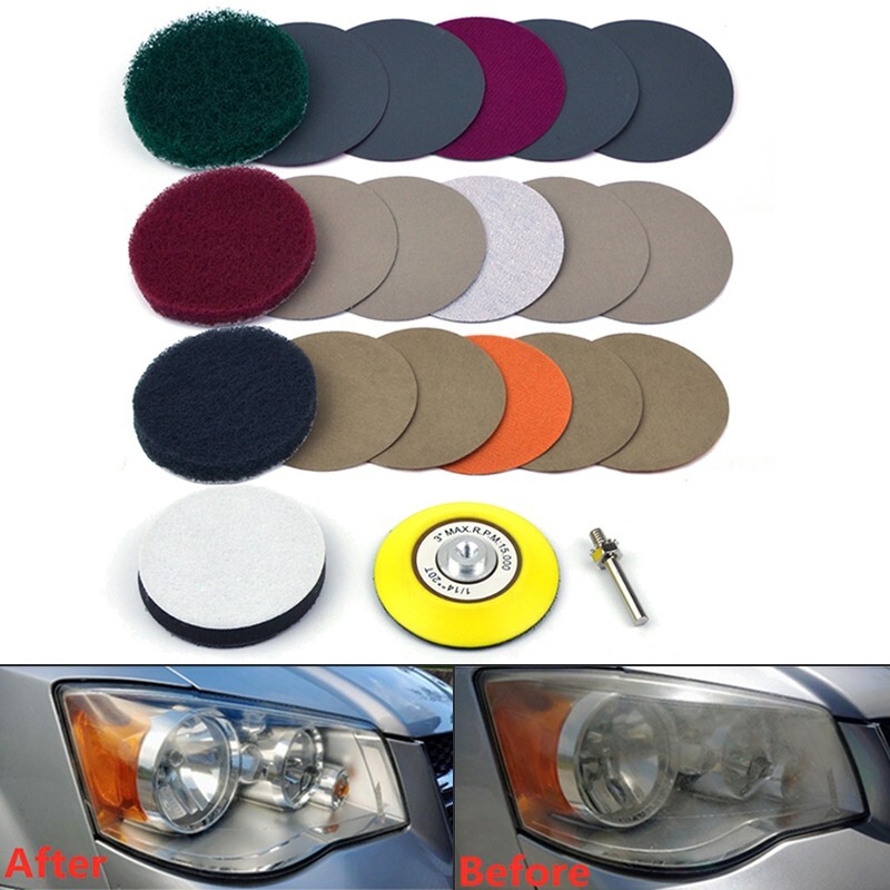 Car Headlight Lens Restoration Repair Kit Polishing Sandpaper Pads Auto