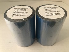 2 Rolls Premium Resin Enhanced Wax Ribbon For Zebra Printers 4" X 1476' Ink FS H