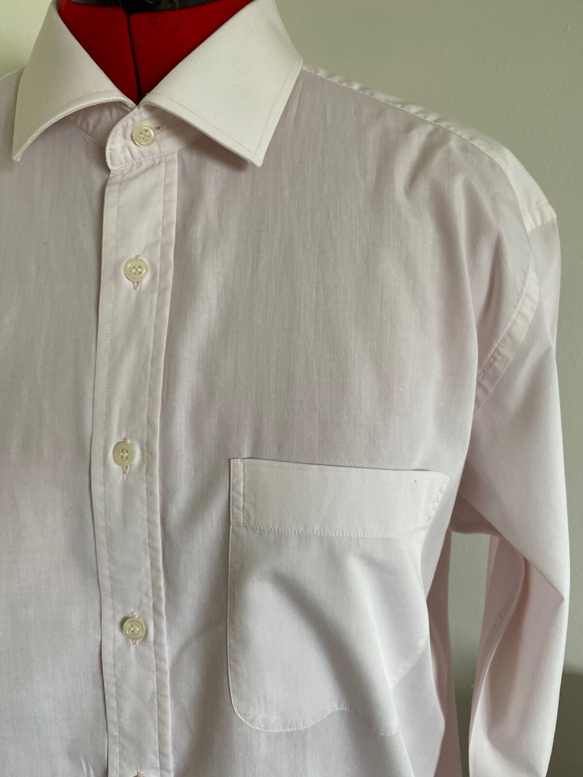 FILA SAVILE ROW SUITS camicia uomo rosa pallido manica lunga formale 100% cotone 44