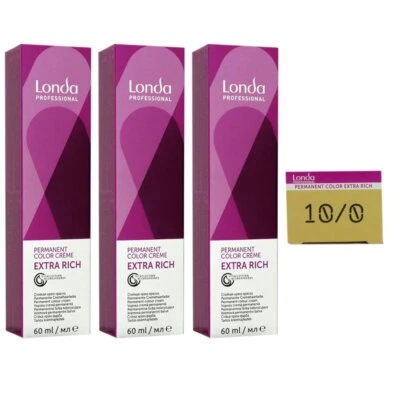 Londa Professional permanente Cremehaarfarbe Extra Rich 3 x 60 ml 10/0 hell-lich