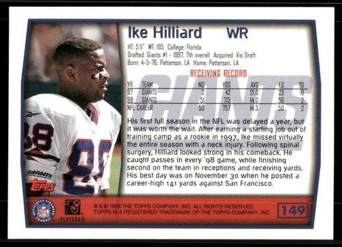 1999 Topps #149 Ike Hilliard Topps Collection - Picture 2 of 2