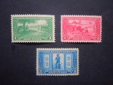 #617 618 619 Lexington-Concord Set MNH OG VF #5b CV $39 "Includes New Mounts"