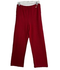 St John Sport Essential Pant Womens S Red Santana Knit Wide Leg 29 x 28 VTG Y2K