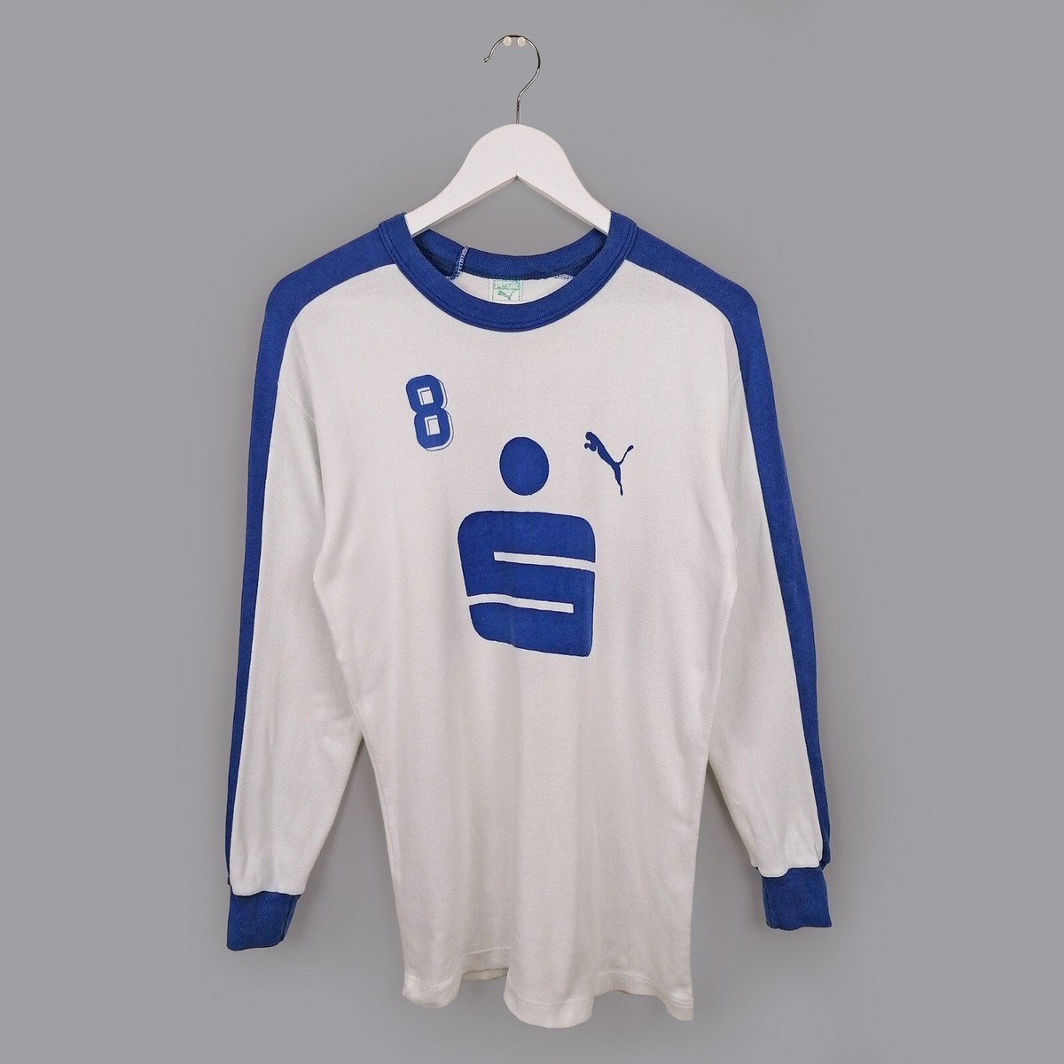 ★8SM2 PUMA ゲームシャツ　JUBILO IWATA アダイウトン　古着 PUMA Vintage 80's Football shirt #8 Soccer Jersey long sleeve made
