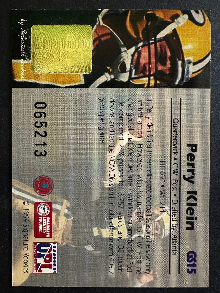 Perry Klein 1994 Signature Rookies Gold Standard Gold Signature