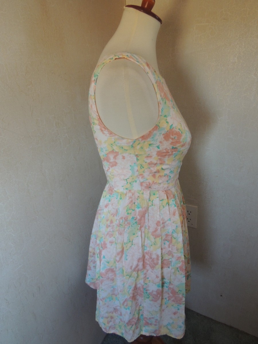 ALLY Floral Pastel Sleeveless A-line Dress Lined SIZE 6 | eBay