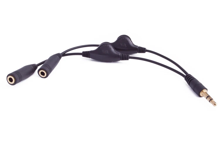 2 кабель разветвитель для наушников с регулятором громкости 2 способ адаптер для наушников поделиться Великобритания - Изображение 2 из 4