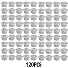 120PC Tobacco Smoking Pipe Metal Filter Screen Stainless Steel Mesh Concave Bowl