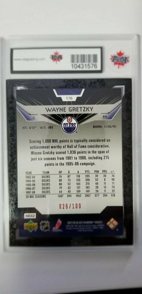 Wayne Gretzky 2007-08 Black Diamond Ruby Hockey Card #26/100 KSA Graded 8.5!!! - Image 2 of 2