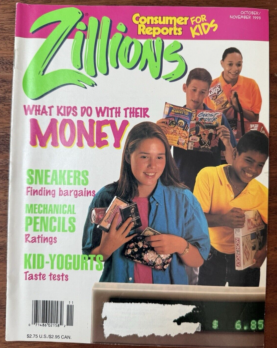 【100タイトルまとめて販売】1990年中心！ Vintage Oct/Nov 1993 Zillions Magazine Money Sneakers Kids