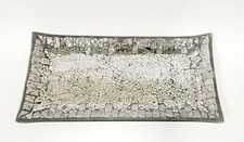 NEW PEWTER,SILVER, GRAY MIRROR GLASS MOSAIC VANITY TRAY
