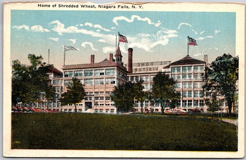 Niagara Falls Nueva York NY, hogar del trigo triturado, Greenfield, postal vintage - Imagen 1 de 2