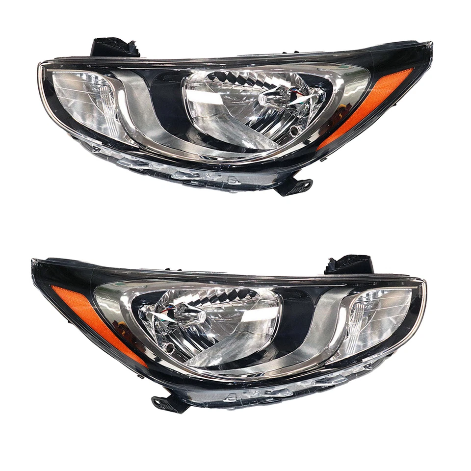 Chrome Housing Halogen Headlights Headlamps For Hyundai Accent 2012 2013 2014 - Imagem 2 de 4