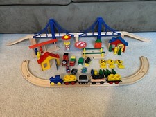 LARGE 50 Mixed Thomas Wooden Train bridges, heliport, tracks  accessory Lot