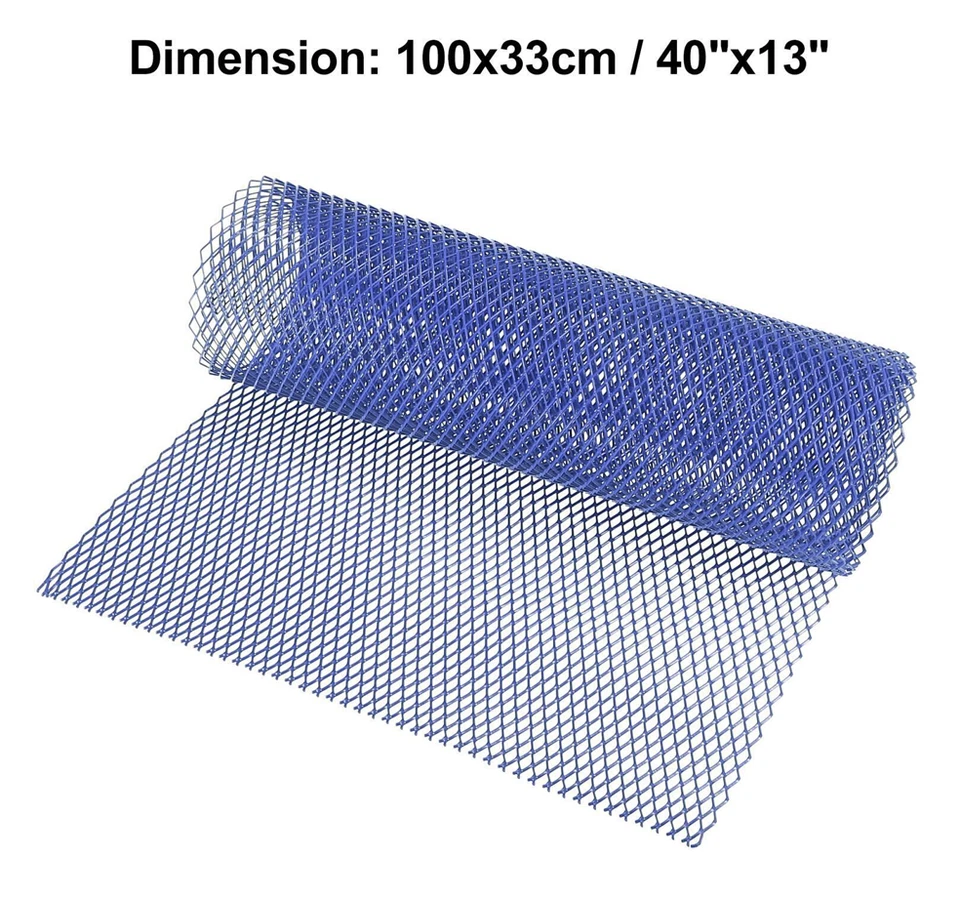 1x Universal 40"x13" Parrilla Coche Malla Parrilla Parachoques 6x12mm Rejillas Agujero Romboidal Azul Foto 3 de 4