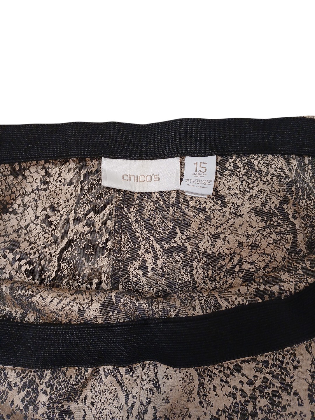 Chico's Gold Python Jacquard Ankle Trouser Size 1… - image 13