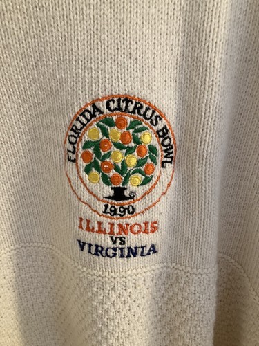 Vtg University of Illinois Football 1990 Florida Citrus Bowl Sweater Virginia L - Picture 2 of 7