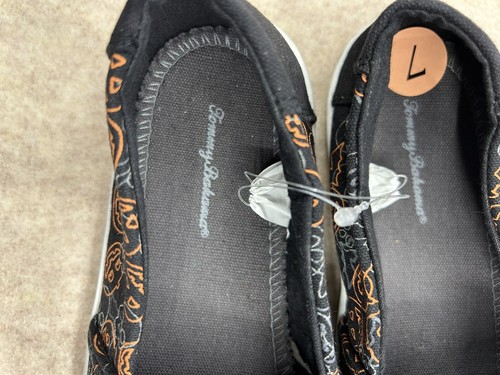 Tommy Bahama Shoes Womens 7 Halloween Print Casual Slip On Loafer Black Fabric - Picture 4 of 6