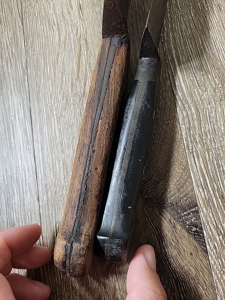 12" & 9.5" Antique Vintage Chef Knife Blade Carbon Steel Knives Lot of