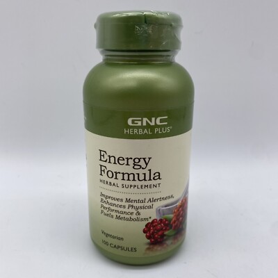 GNC Herbal Plus ENERGY FORMULA 100 Vegetarian Capsules EXP 12/2025+