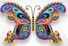 Pasely Butterfly Sticker Decal