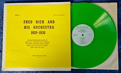 FRED RICH AND HIS ORCHESTRA 1929-1930 - OLD MASTERS LP - LIME GREEN VINYL 
