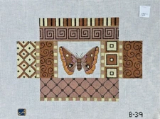 Butterfly / Moth Amanda Lawford Handpainted Needlepoint Canvas Brick Cover B-39